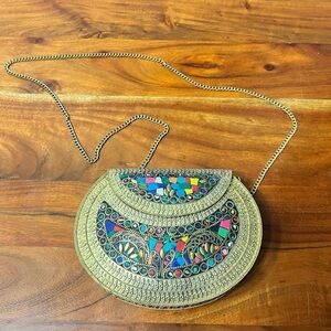 Gold Metal Clutch Purse